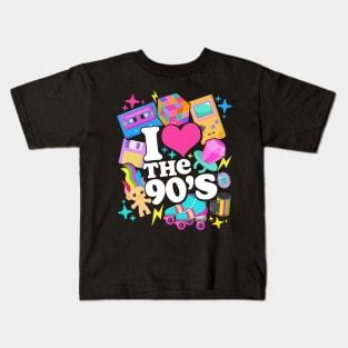 I Love The 90's Retro 90s Costume Kids T-Shirt